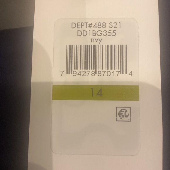 DKNY, NWT elegant navy cotton midi belted skirt dress - Picture 8 of 8